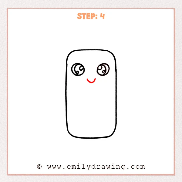 how to draw a cartoon phone - Step 4
